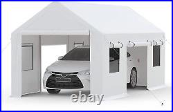 Carport 10'x20' Heavy Duty Portable Garage with Ventilated Side Doors Windows