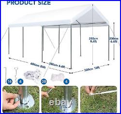 Carport 10ft X20 ft Canopy Car Tent Metal Outdoor Garage Boat Shelter Party Tent