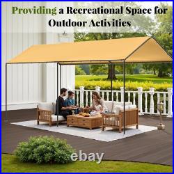 Carport, 10x20 ft Heavy Duty Carport Canopy with All-Season Tarp for SUV