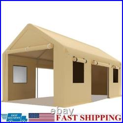 Carport 10x20ft, Heavy Duty Carport with Roll-up Ventilated Windows