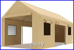 Carport 10x20ft, Heavy Duty Carport with Roll-up Ventilated Windows