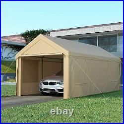Carport 10x20ft Heavy Duty UV-Resistant Polyethylene Carport Beige