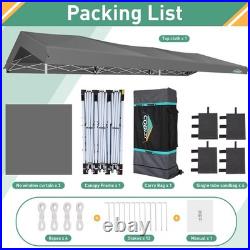 Carport 10x30 Pop Up Canopy Car Tent with One Push Center Lock, Outdoor Garage, 