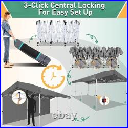 Carport 10x30 Pop Up Canopy Car Tent with One Push Center Lock, Outdoor Garage, 