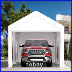 Carport 12' x 20' Portable Garage, Heavy Duty Canopy withRoll-up 2 Doors&4 Windows
