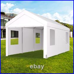 Carport 12' x 20' Portable Garage, Heavy Duty Canopy withRoll-up 2 Doors&4 Windows