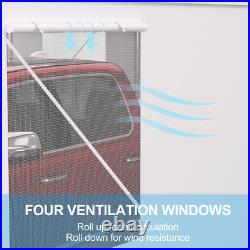 Carport 12' x 20' Portable Garage, Heavy Duty Canopy withRoll-up 2 Doors&4 Windows