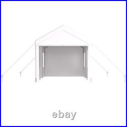 Carport 12' x 20' Portable Garage, Heavy Duty Canopy withRoll-up 2 Doors&4 Windows