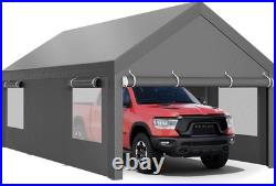 Carport, 12x20 FT Heavy Duty Carport with Roll-Up Window and Sandbags