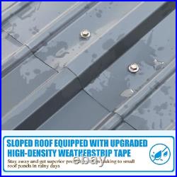 Carport 12x25 ft Heavy Duty Metal Carport Kits Outdoor Shelter Garage withSidewall