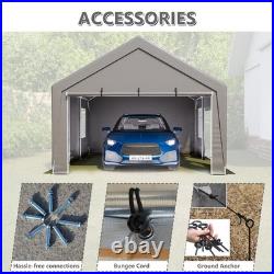 Carport 13' x 20' Heavy Duty Car Port with Roll-up Sidewall & Ventilated Windows