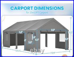Carport 25x13ft Heavy Duty Canopy