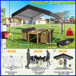 Carport Canopy 10x10 Pop up Canopy Portable Garage with 1-Button Push Center