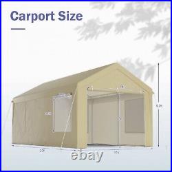 Carport Canopy 10x20 Heavy Duty Portable Garage with removable Sidewallsand Door