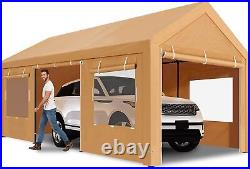 Carport Canopy 10x20 Heavy Duty with Roll-up Ventilated Windows & Doors -Outdoor