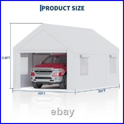 Carport Canopy 13x25x10 FT Car Port With 4 Mesh Windows & Roll-Up Door Heavy Duty