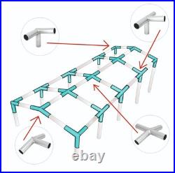 Carport Canopy EMT Pipe Fittings Kit 1-3/8 Low Peak Connectors, 10 Legs