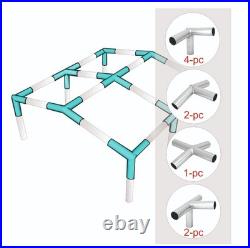 Carport Canopy EMT Pipe Fittings Kit 1-3/8 Low Peak Connectors, 6 Legs