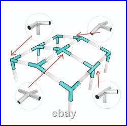 Carport Canopy EMT Pipe Fittings Kit 1-3/8 Low Peak Connectors, 6 Legs