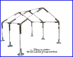 Carport Canopy Kit 10 x 20 ft withFoot Pads High Peak 1-3/8 Pole Fittings No Pipes