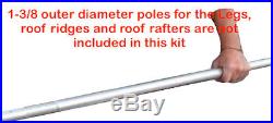 Carport Canopy Kit 10 x 20 ft withFoot Pads High Peak 1-3/8 Pole Fittings No Pipes