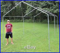 Carport Canopy Kit 12'x20' Boat Garage Tent Shade with 1-3/8 Legs/ Poles bases