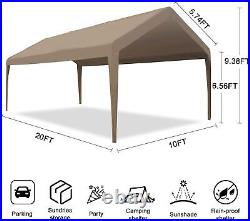 Carport Canopy Replacement Cover Waterproof UV Resistant 10'x20' Light Brown