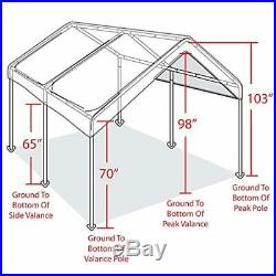 Carport Canopy Tent 10 X 20 Feet Domain White Portable Garage Tent Heavy Duty