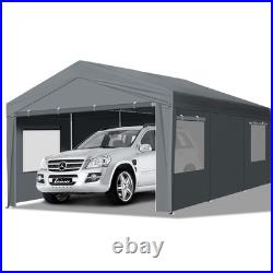 Carport Car Canopy Garage Shelter Tent 12x20FT 8 Legs Sidewalls & Windows
