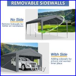 Carport Car Canopy Garage Shelter Tent 12x20FT 8 Legs Sidewalls & Windows