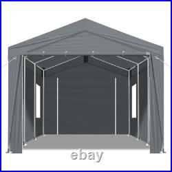 Carport Car Canopy Garage Shelter Tent 12x20FT 8 Legs Sidewalls & Windows