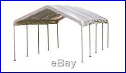Carport Kits with Heavy Duty Valance Top + Foot Pads witho Poles/Legs SILVER Color