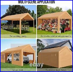 Carport Metal Canopy 10'x20' Heavy Duty withRoll-up Ventilated Windows Portable US