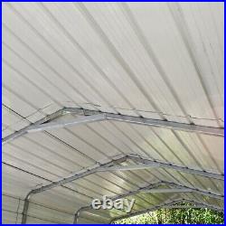 Carport Metal Garage Galvanized Steel Building Canopy 12x29 Feet White Shelter