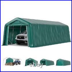 Carport Outdoor Storage Shelter Shed Heavy Duty Garage with Double Door 11'x28