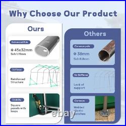 Carport Outdoor Storage Shelter Shed Heavy Duty Garage with Double Door 11'x28