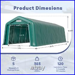 Carport Outdoor Storage Shelter Shed Heavy Duty Garage with Double Door 11'x28 Carport Outdoor Storage Shelter Shed Heavy Duty Garage with Double Door 11'x28