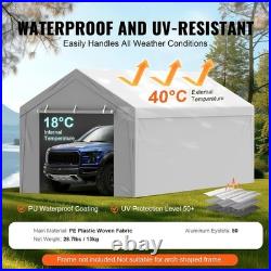 Carport Replacement Canopy Cover Top + Side Wall 10 x 20 ft, Garage Tent Shel