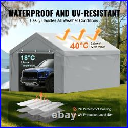 Carport Replacement Canopy Cover Top + Side Wall 10 x 20 ft Garage Tent Shelter