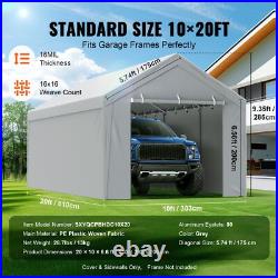 Carport Replacement Canopy Cover Top + Side Wall 10 x 20 ft Garage Tent Shelter