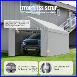 Carport Replacement Canopy Cover Top + Side Wall 10 x 20 ft Tent Shelter Tarp