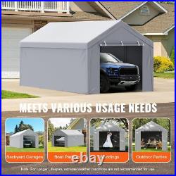 Carport Replacement Canopy Cover Top + Side Wall 10 x 20 ft Tent Shelter Tarp