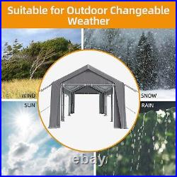 Carport Replacement Canopy Heavy Duty Car Shelter Tent Cover 10 x 20 ft Gray