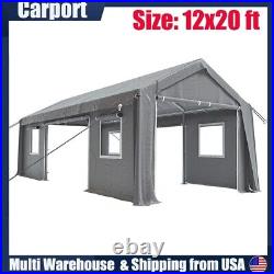 Carport Replacement Canopy Heavy Duty Car Shelter Tent Cover 12 x 20 ft Gray