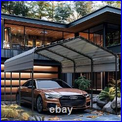 Carport with Galvanized Steel Roof Sturdy Metal Carport for Cars, Boats 5 Size