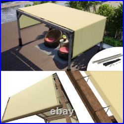 ColourTree Pergola Sun Shade Cover Universal Replacement Canopy with Rods, Beige