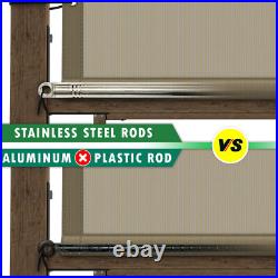 ColourTree Pergola Sun Shade Cover Universal Replacement Canopy with Rods, Gray