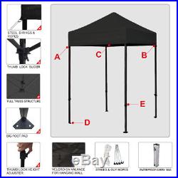 Commercial 5x5 Portable Ez Pop Up Canopy Folding Photo Booth Tent With4 Full Walls