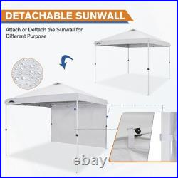 Commercial Canopy 10x10 Pop Up Canopy Tent with 1 Sidewall, Easy Setup Heavy
