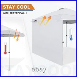 Commercial Canopy 10x10 Pop Up Canopy Tent with 1 Sidewall, Easy Setup Heavy
